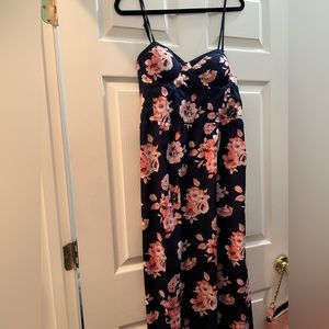 Blue and Pink Floral Dress